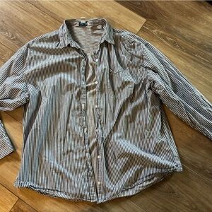 Striped Boyfriend Button-Up Shirt